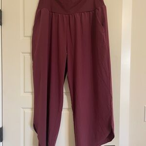 HALARA Wide Leg Pants in Rich Maroon